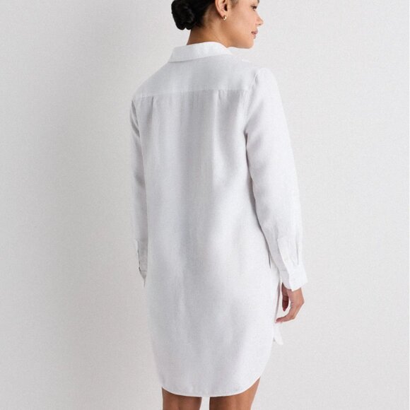 Quince 100% European Linen Shirt Dress - White - Medium - Picture 3 of 10